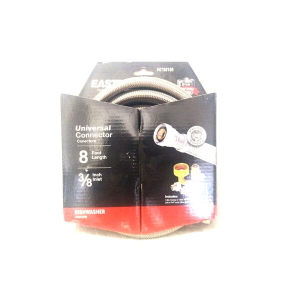 Eastman 8’ 3/8” Stainless Steel Dishwasher Connector Hose #0012253 - Picture 1 of 2